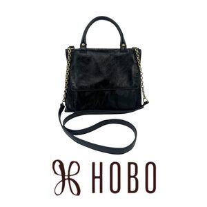 HOBO Black Hide Leather Meter Crossbody Bag